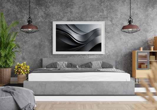 Fließende Eleganz in Schwarz und Grau