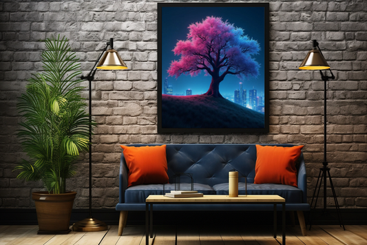 Lichtbaum über der Stadt